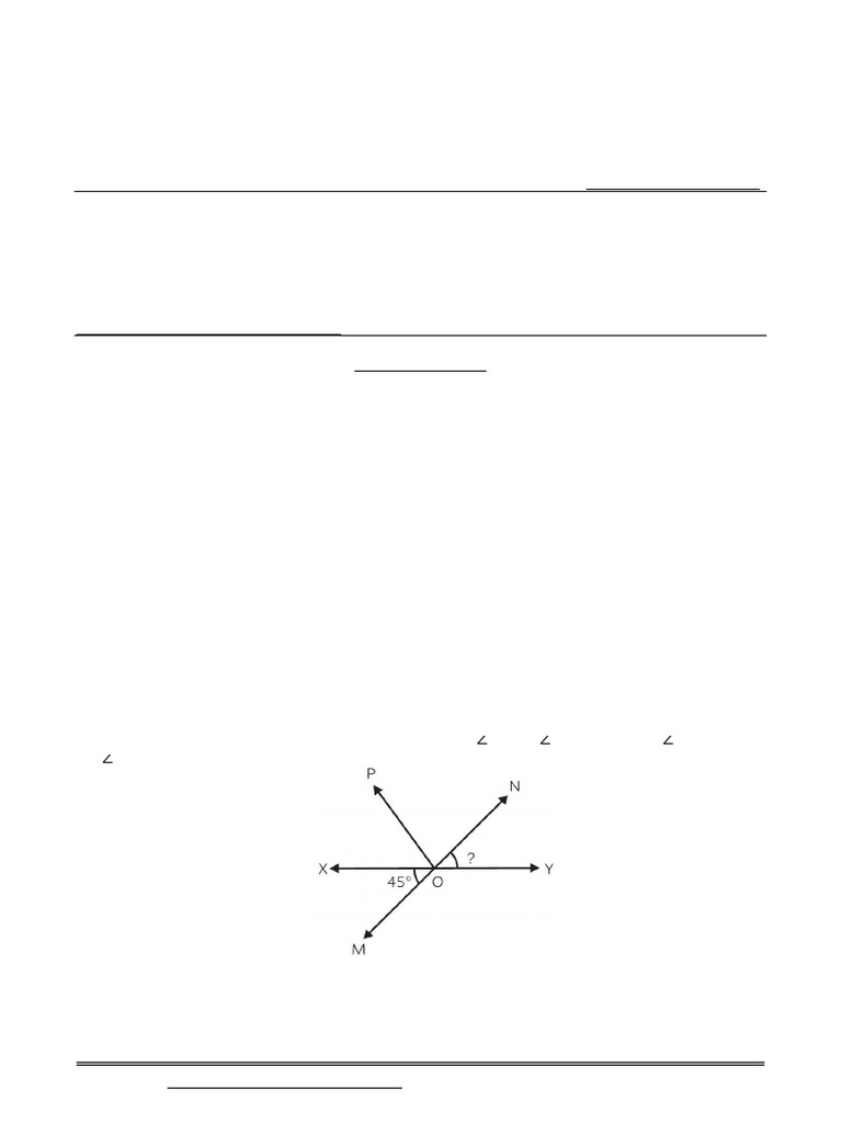 Class IX Maths Practice Paper: Lines & Angles | PDF | Angle | Geometry
