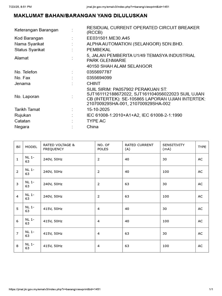Jmal.jkr.Gov.my Emalv3 Index.php r=Barang Viewprint&Id=1451 | PDF ...