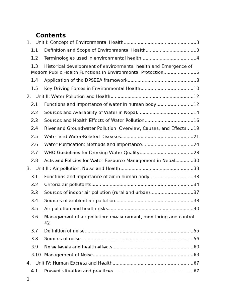 Environmental Health Overview and Issues | PDF | Water Purification ...