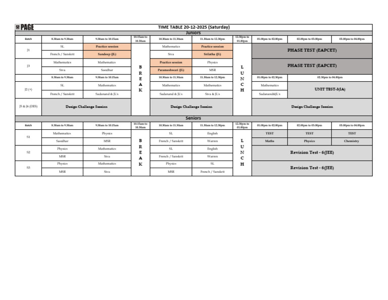 2025 Exam and Class Schedule | PDF