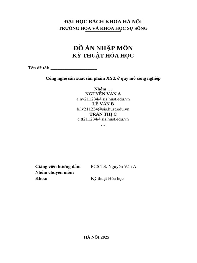 0-1. Template Thuyet Minh Do an Nhap Mon | PDF