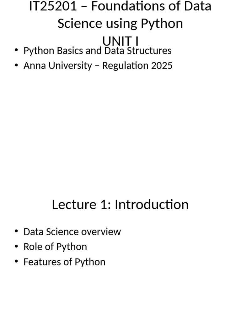 Data Science Foundations with Python | PDF