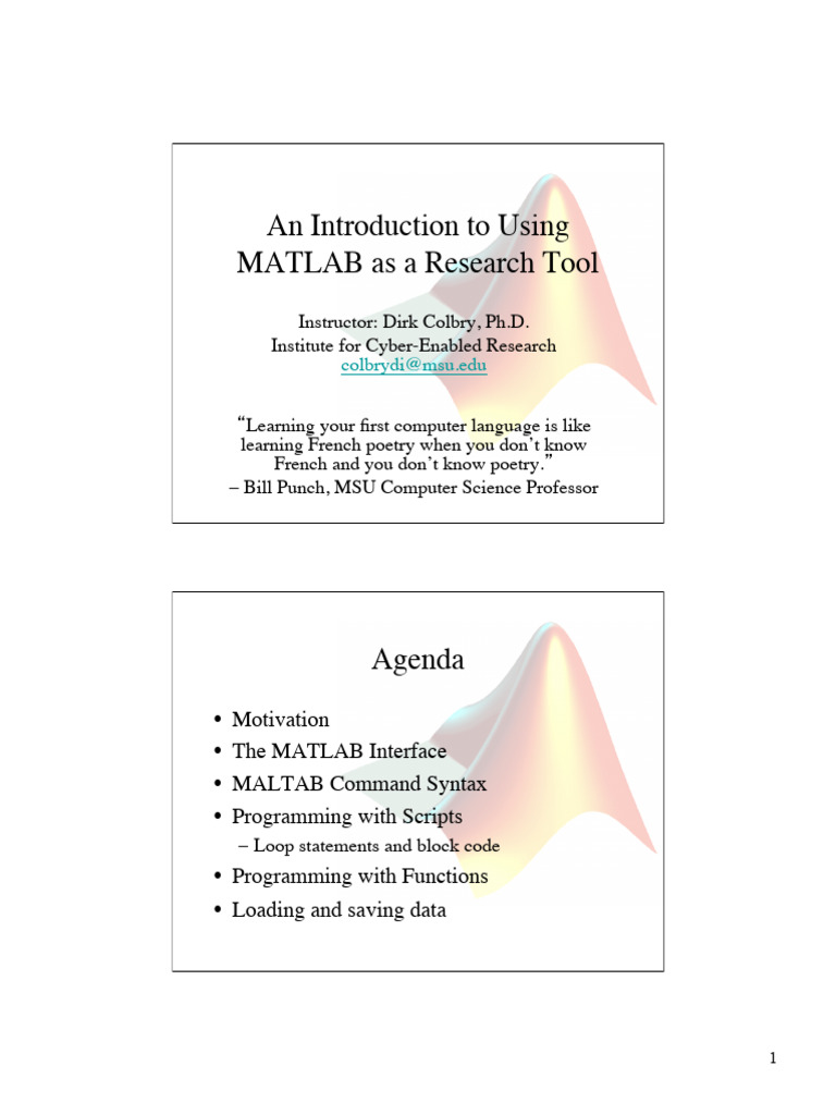 MATLAB Research Tool Overview | PDF