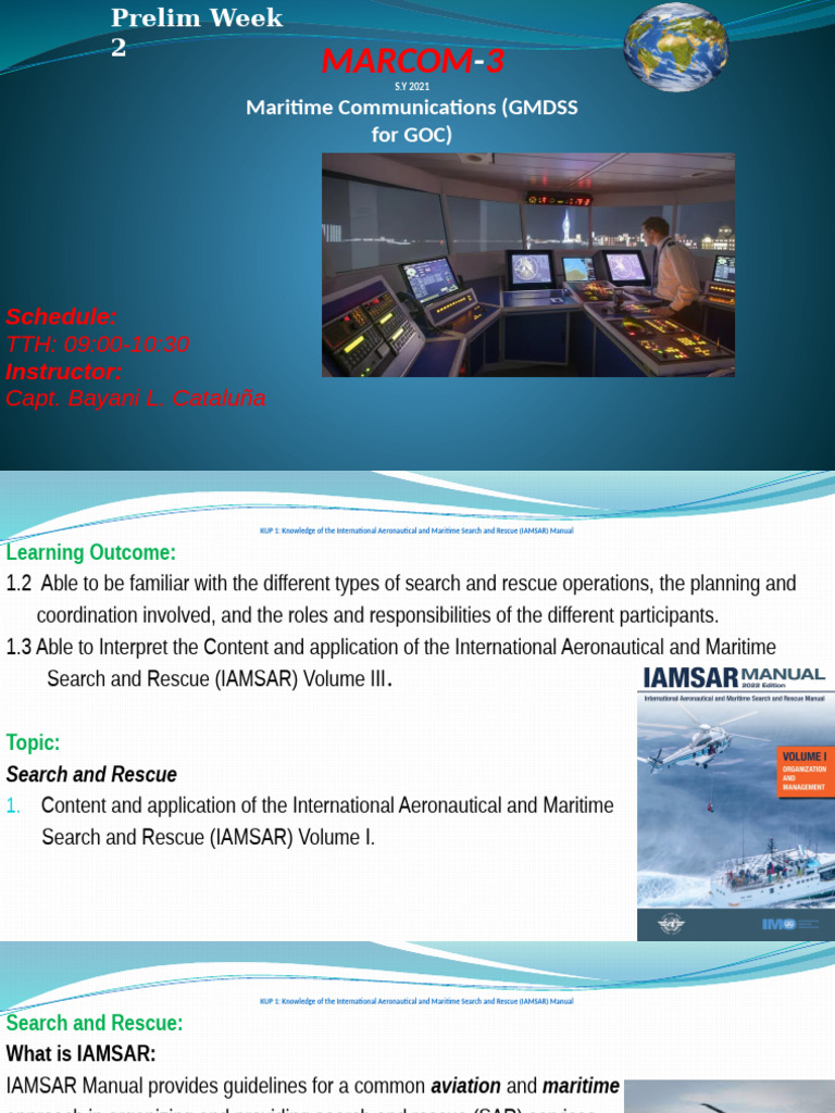 IAMSAR Manual Overview for SAR Operations | PDF | Search And Rescue