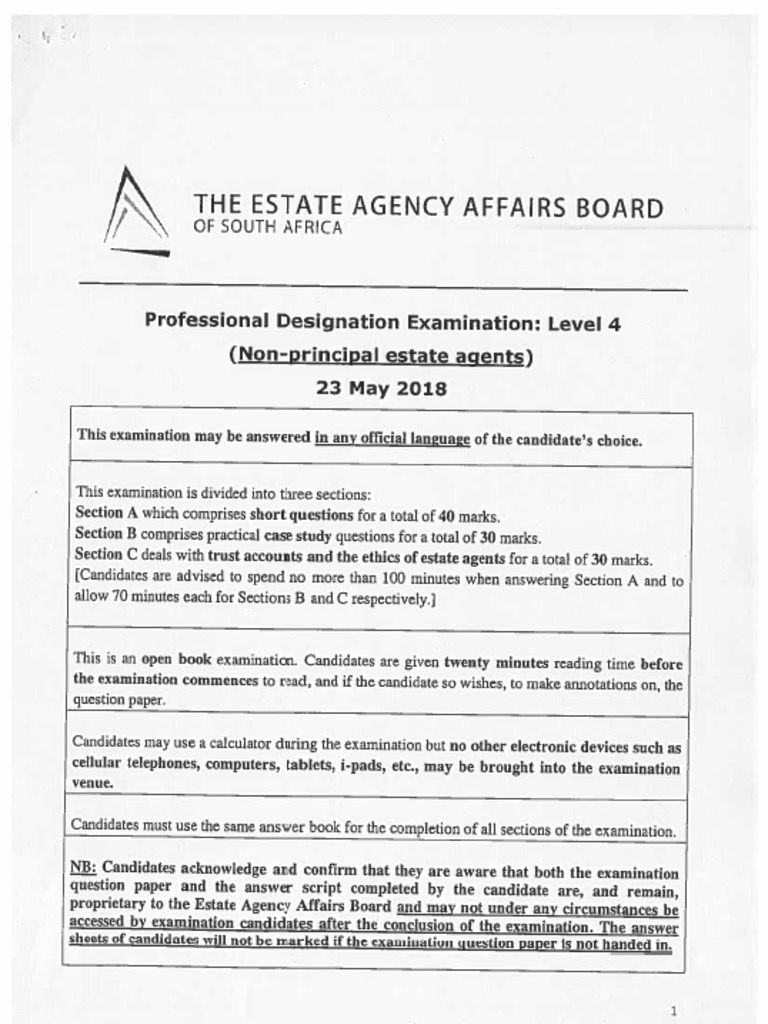 PDE 4 Exam - 23 May 2018 | PDF