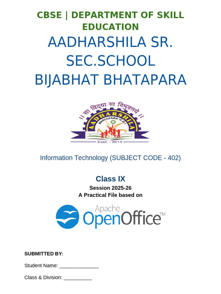 Class IX IT Practical File 2025-26 | PDF