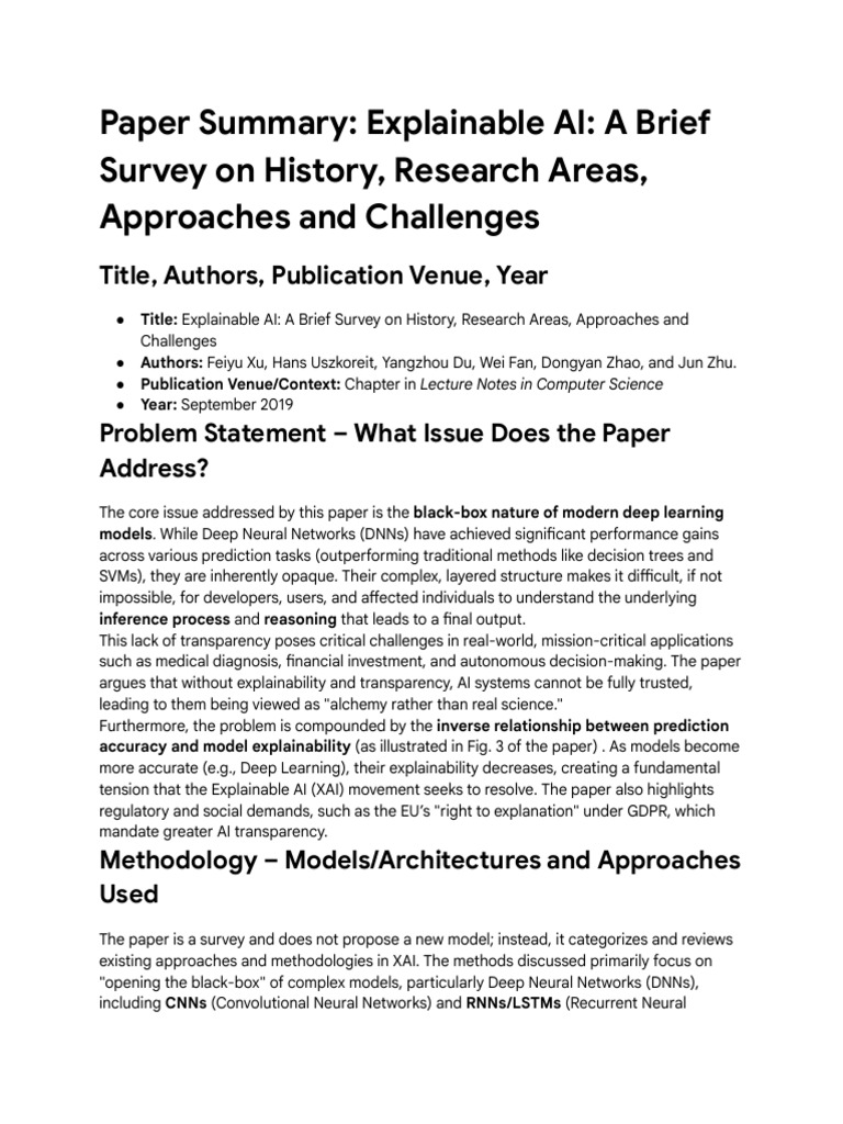 Survey of Explainable AI Challenges | PDF | Deep Learning | Artificial ...