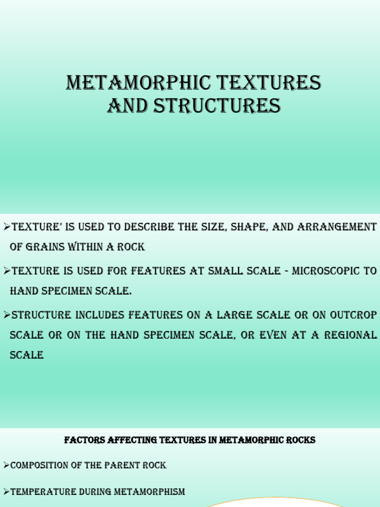 Metamorphic Rock Textures Explained | PDF | Rock (Geology) | Rocks