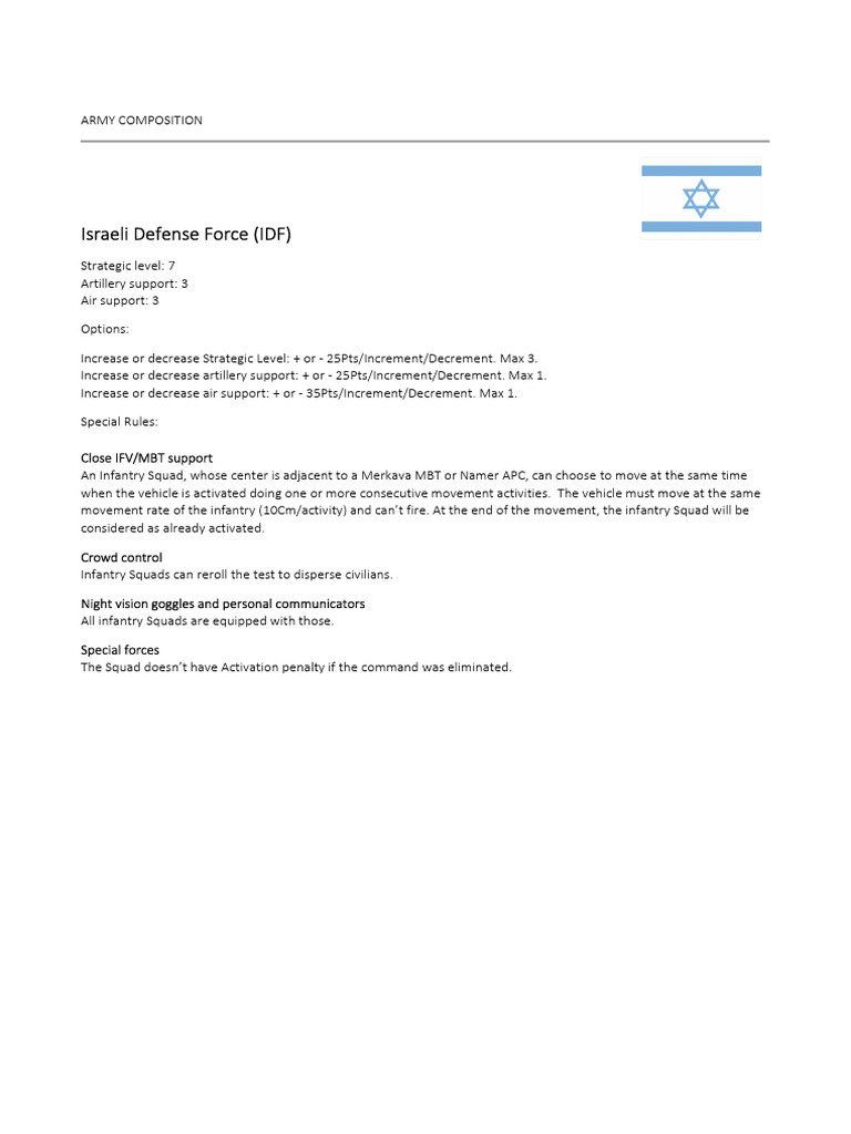 Israeli Defense Force Army Composition | PDF | Armoured Fighting ...