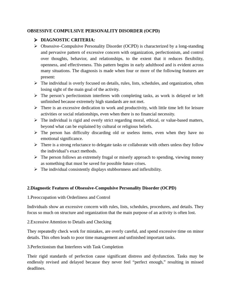 OCPD | PDF | Mental Health | Emotions