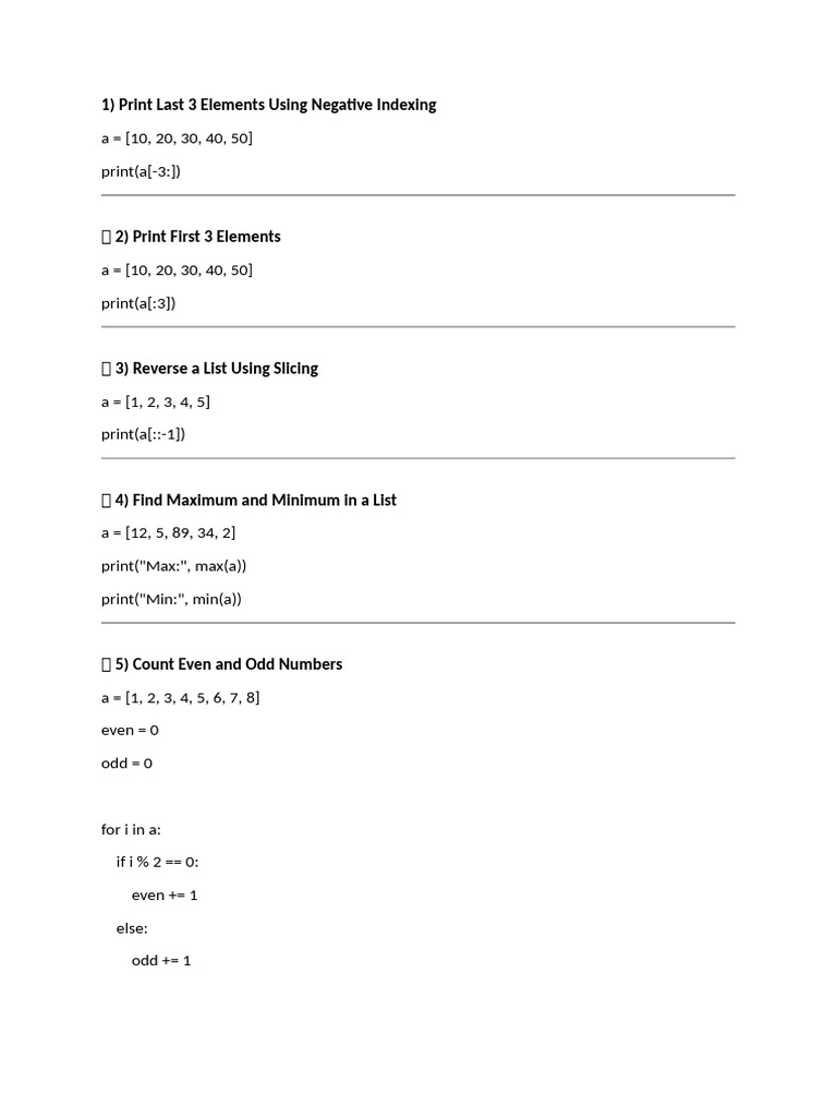 Python List Operations and Techniques | PDF