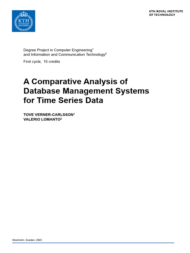 DBMS Comparison for Time Series Data | PDF | Databases | No Sql