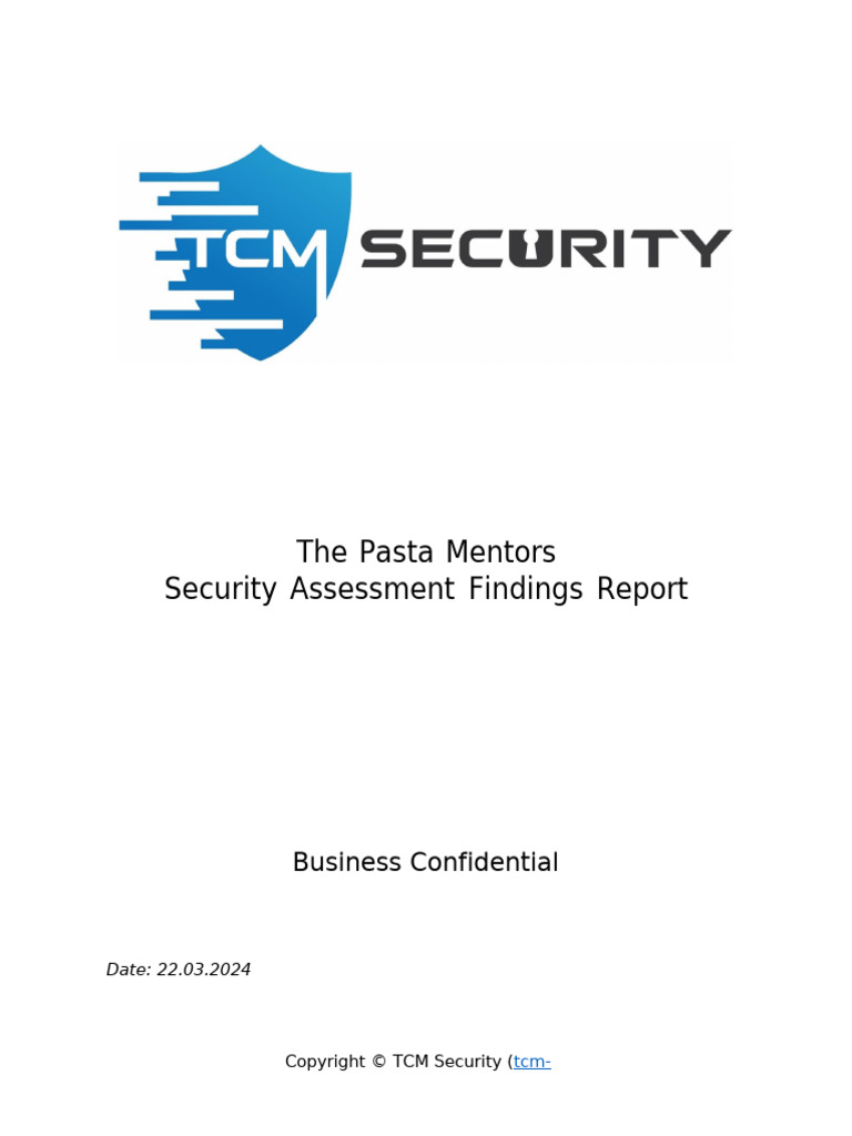 Security Assessment Report for Demo Company | PDF | Password | Security