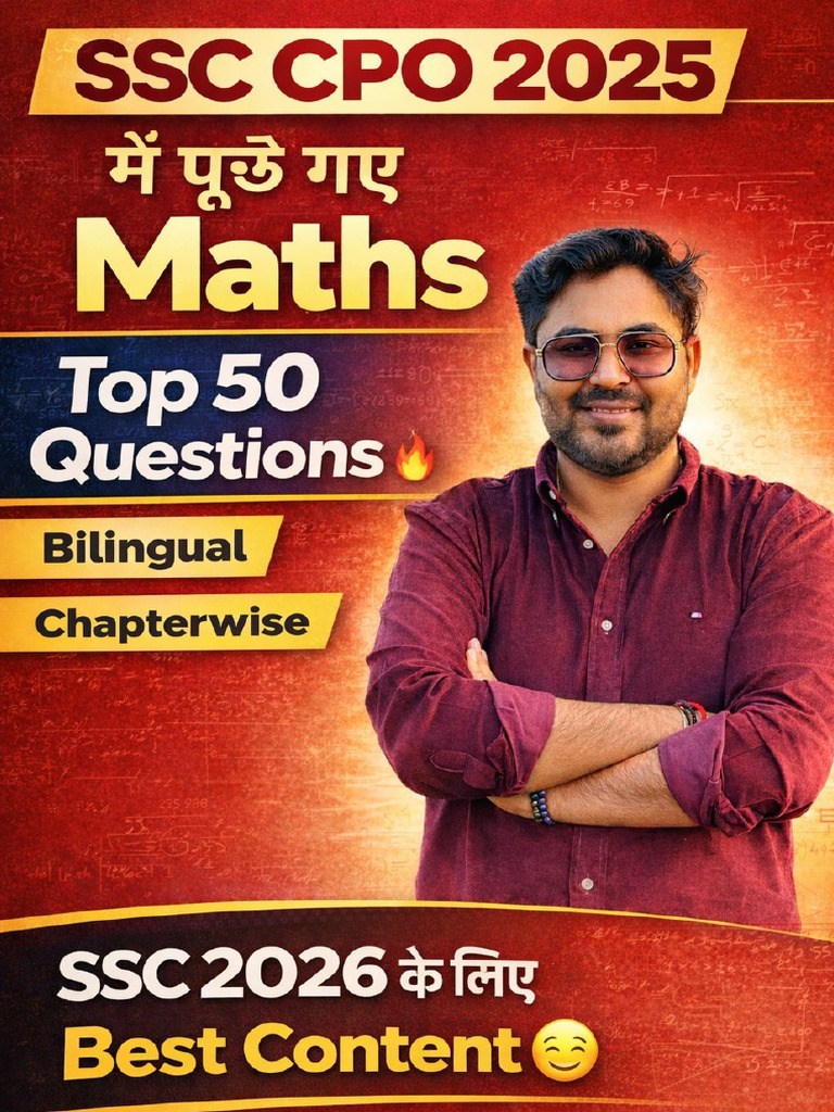 SSC CPO 2025 Best 50 Maths Questions by Gagan Pratap Sir | PDF