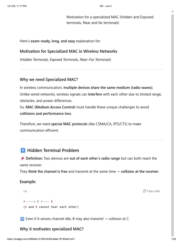 Specialized MAC in Wireless Networks | PDF | Internet Protocols ...