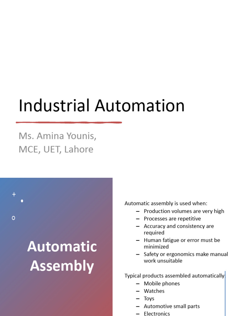 Automatic Assembly in Industrial Automation | PDF | Automation | Machines