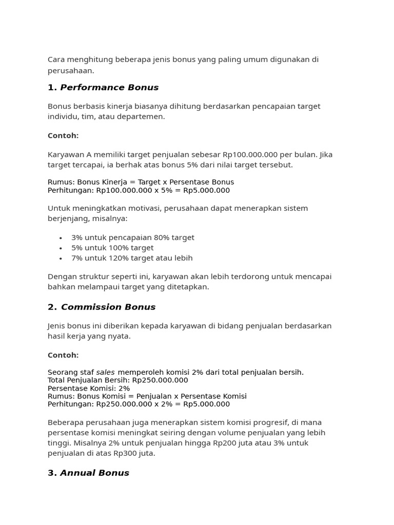 Menghitung Bonus | PDF