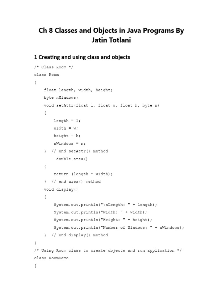 Java Classes and Objects Explained | PDF | Constructor (Object Oriented ...