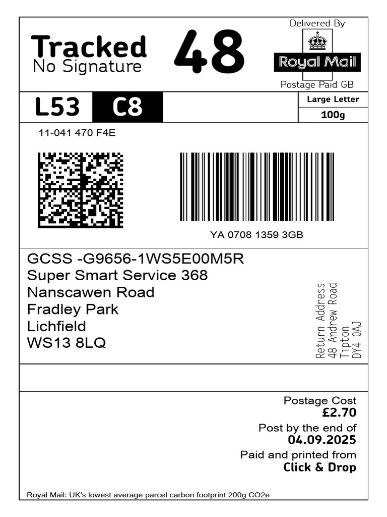 Royal Mail Tracked Delivery Details | PDF