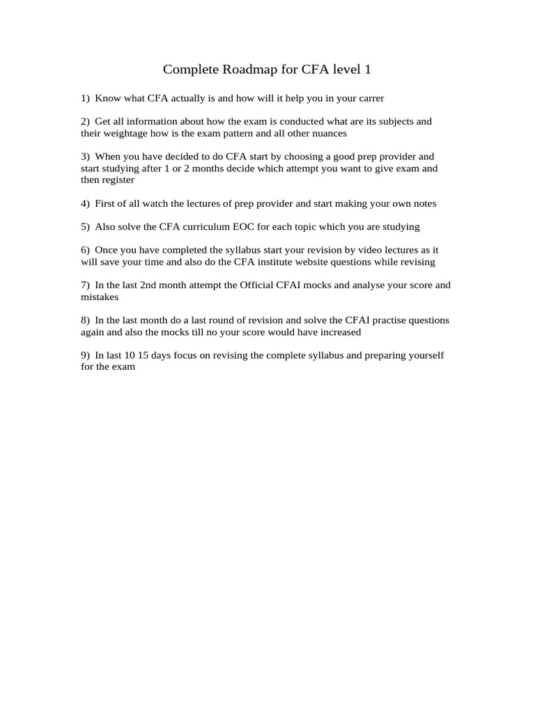 CFA Level 1 Exam Preparation Guide | PDF