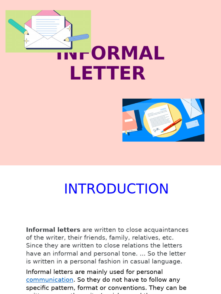 Writing Informal Letters Guide | PDF