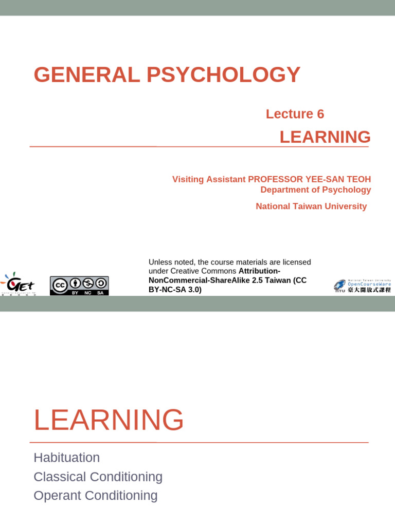 Understanding Learning in Psychology | PDF | Classical Conditioning ...
