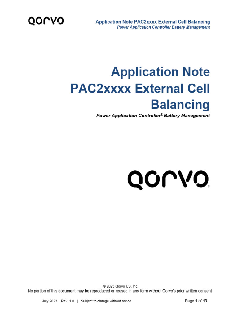 AppNote ExternalFET Balancing Pac2xxx Qorvo | PDF | Mosfet | Bipolar ...