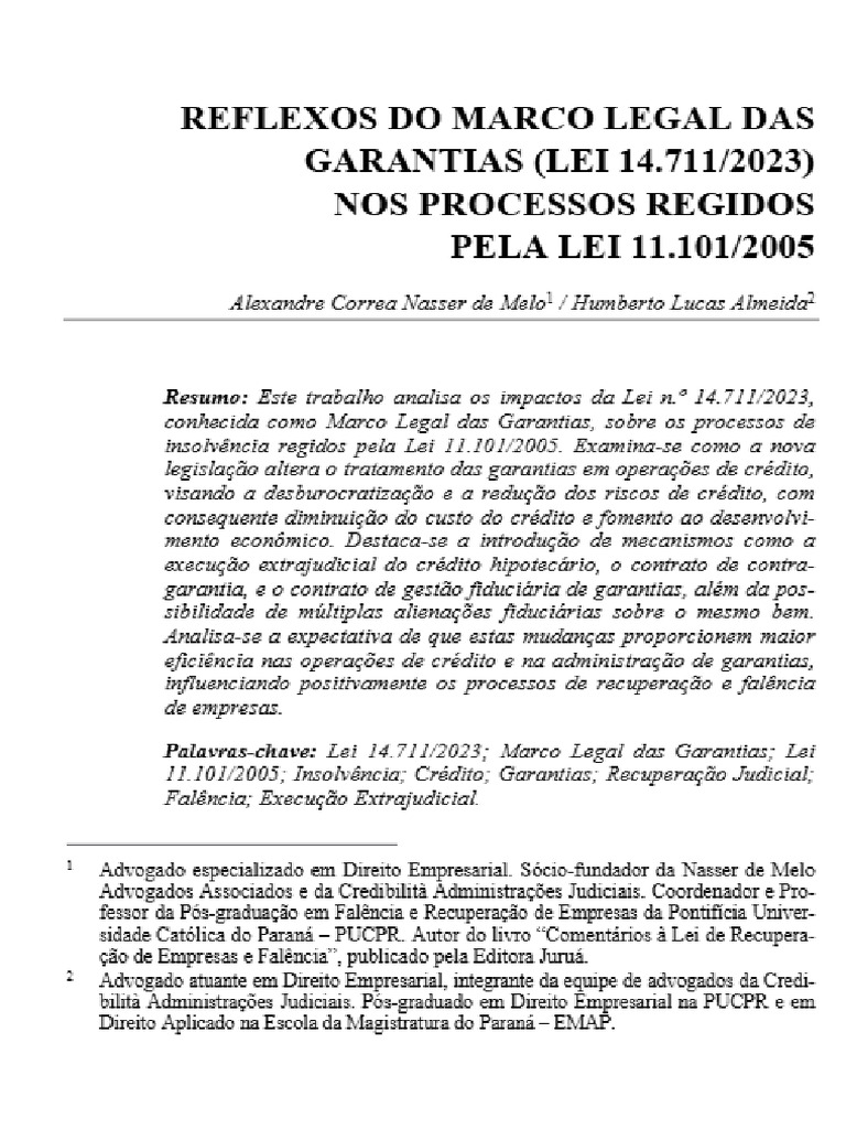 Marco Legal Das Garantias x LREF | PDF