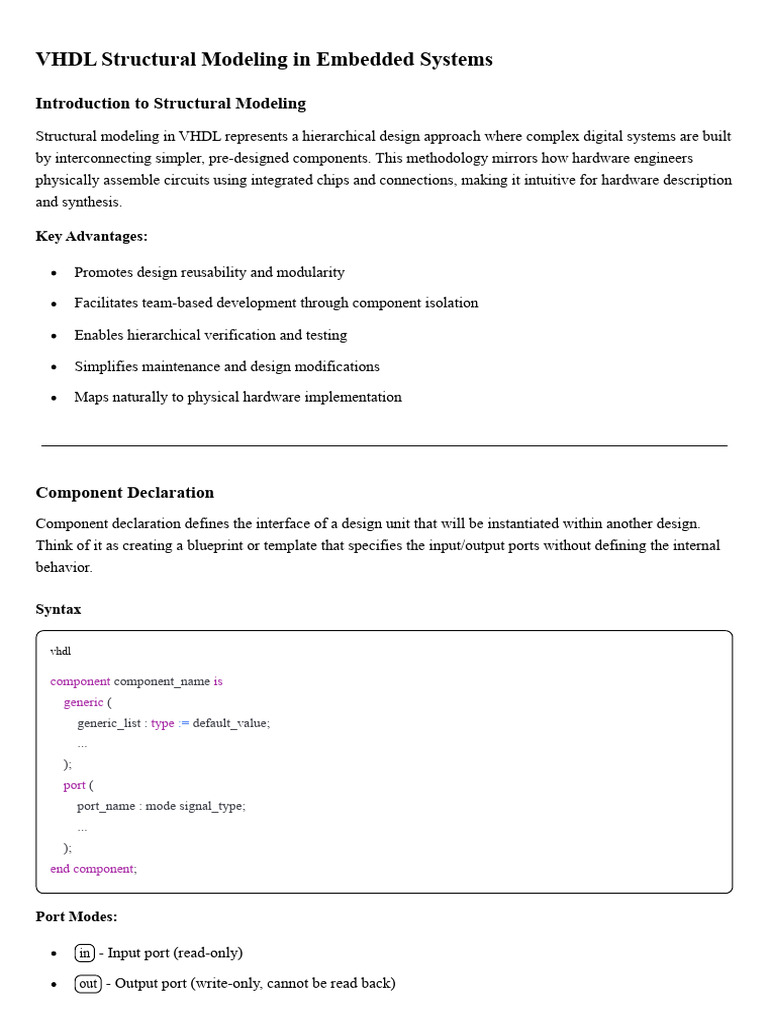 VHDL Structural Modeling Guide | PDF | Vhdl | Computer Science