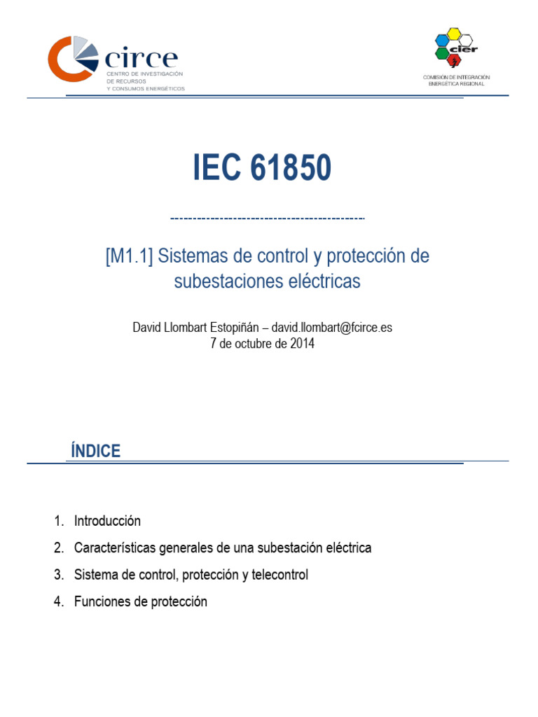 IEC 61850 - Presentación M1.1 - Sistemas de Control y Protección de ...