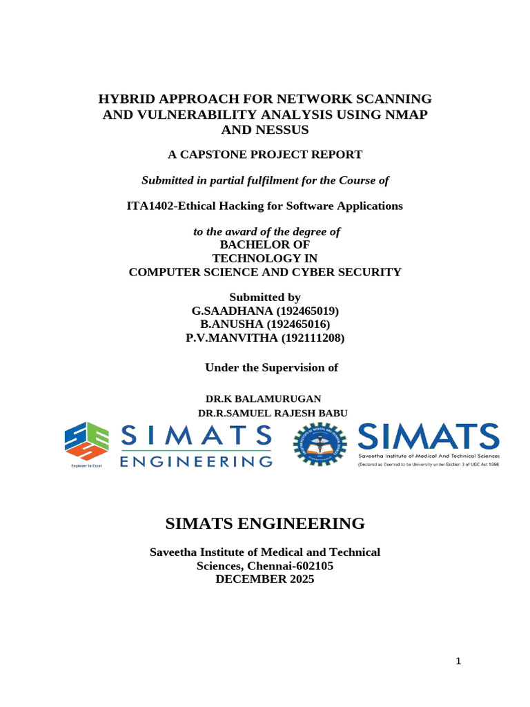 Hybrid Network Scanning with Nmap & Nessus | PDF | Computer Security ...