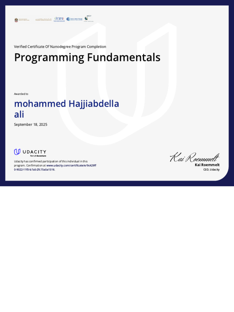 Verified Programming Fundamentals Certificate | PDF