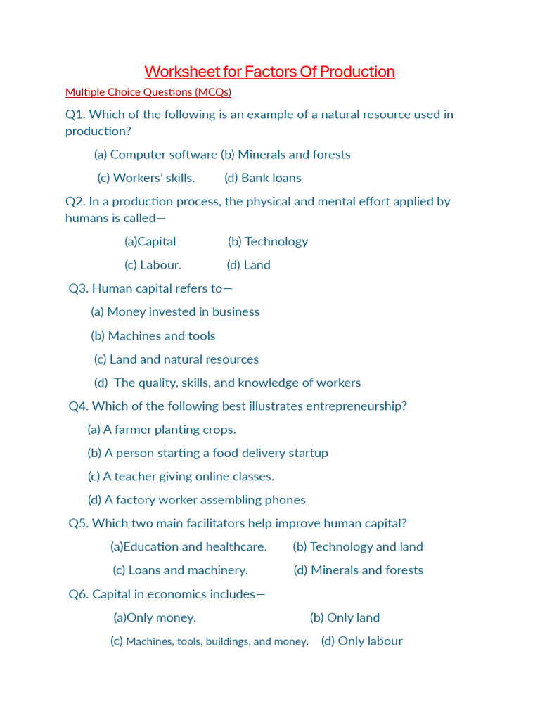 Factors of Production | PDF