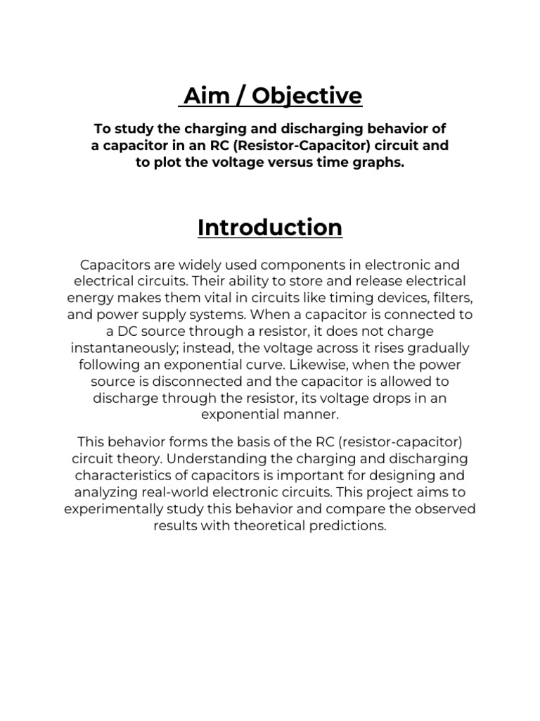 RC Circuit Capacitor Behavior Study | PDF
