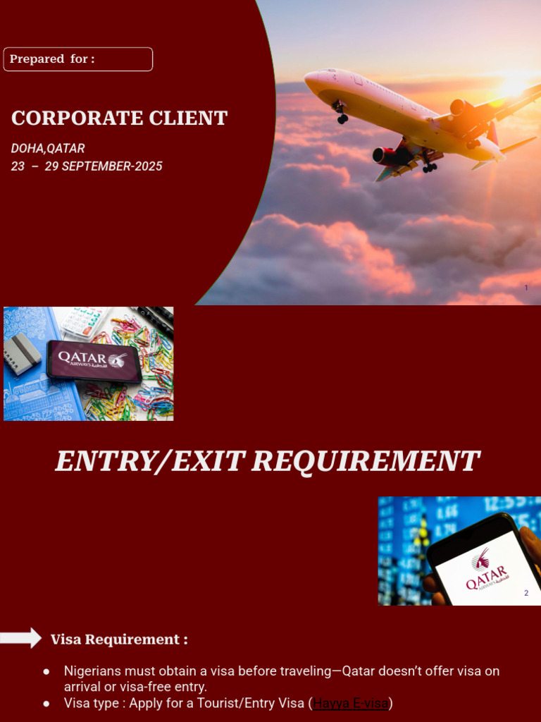A CLIENT TRAVEL PACK, Doha - Qatar - 23-September-2025 | PDF | Travel ...