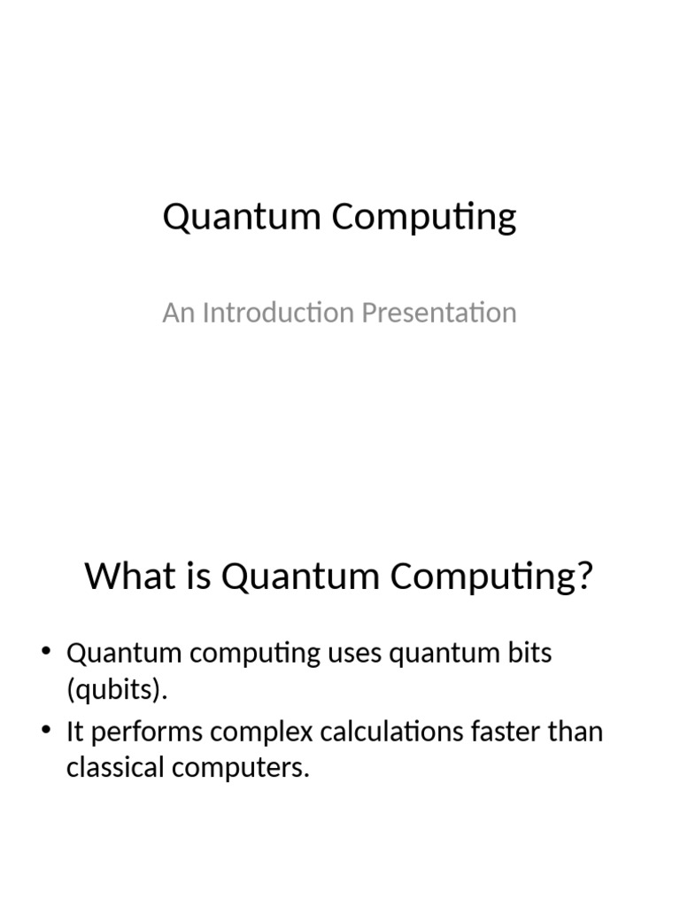 Introduction to Quantum Computing Basics | PDF
