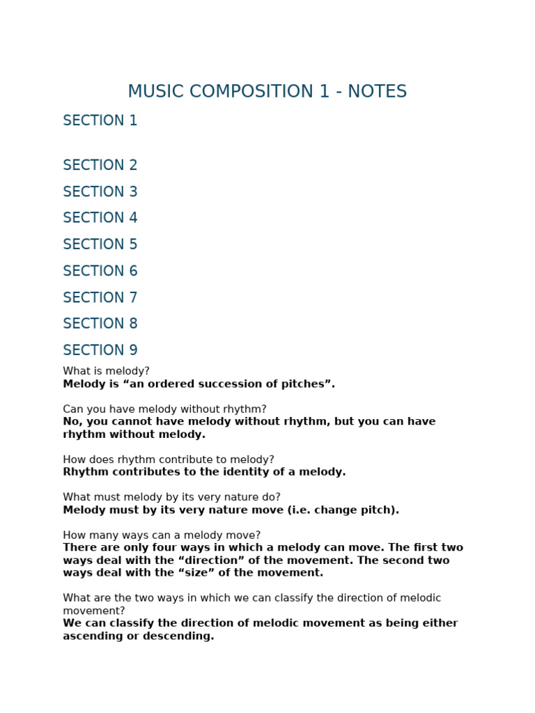 Music Composition 1 | PDF