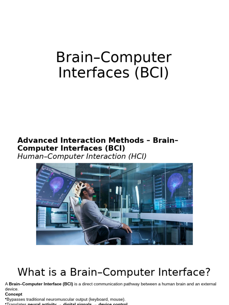 Brain-Computer Interface Overview | PDF | Electroencephalography ...