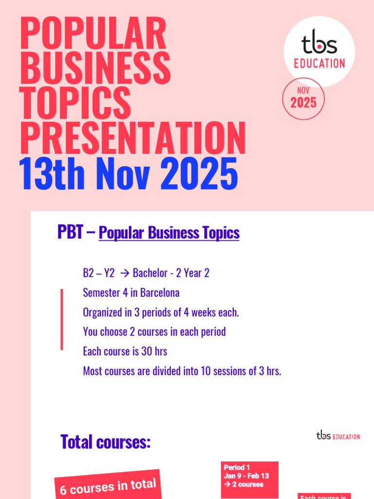Popular Business Topics Course Overview | PDF