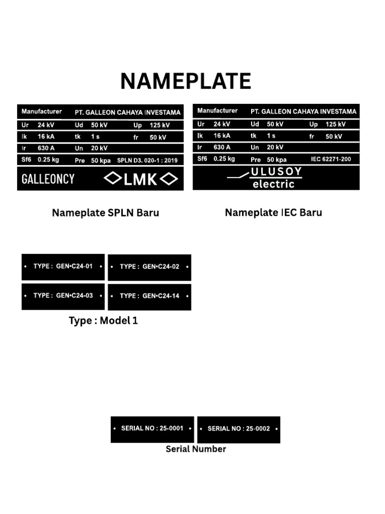 Nameplate | PDF