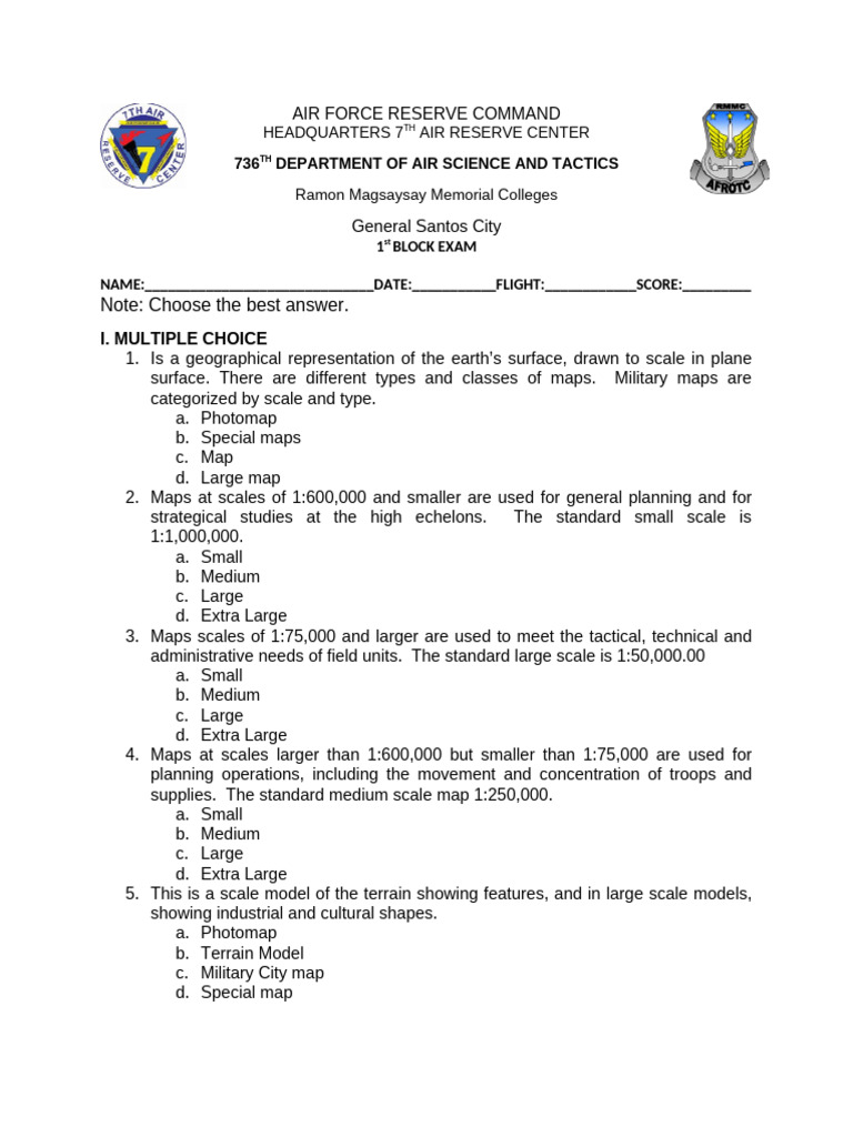 Air Force Reserve Command Exam Guide | PDF | Map | Aerial Photography