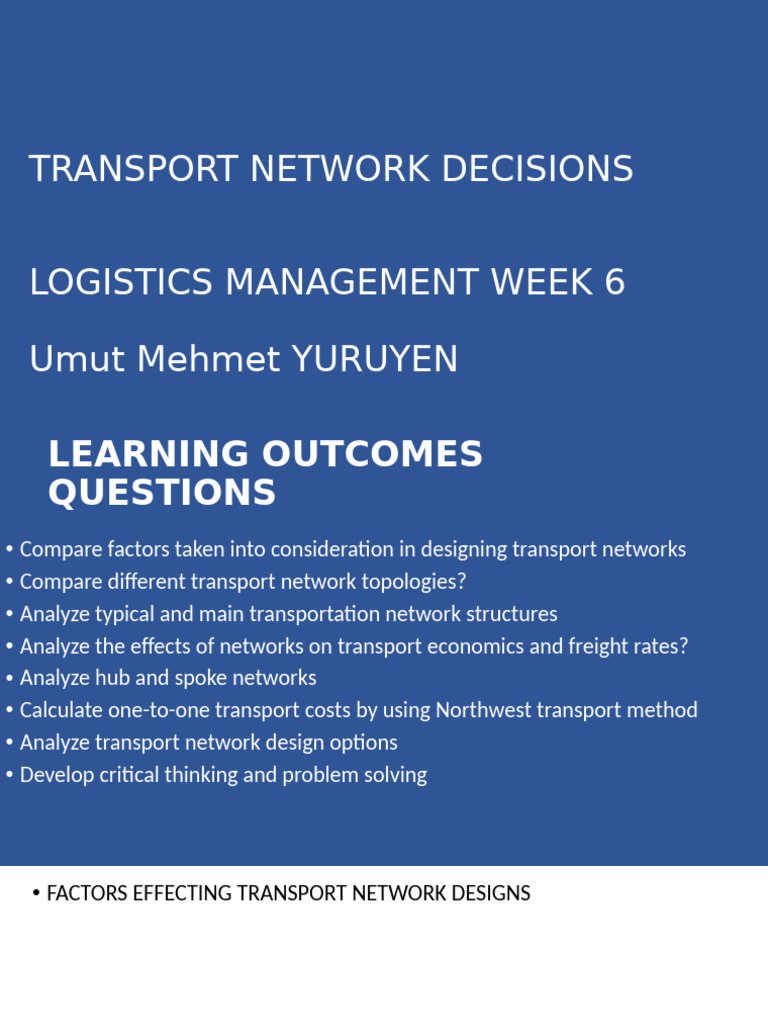Transport Network Design Strategies | PDF | Cargo | Transport