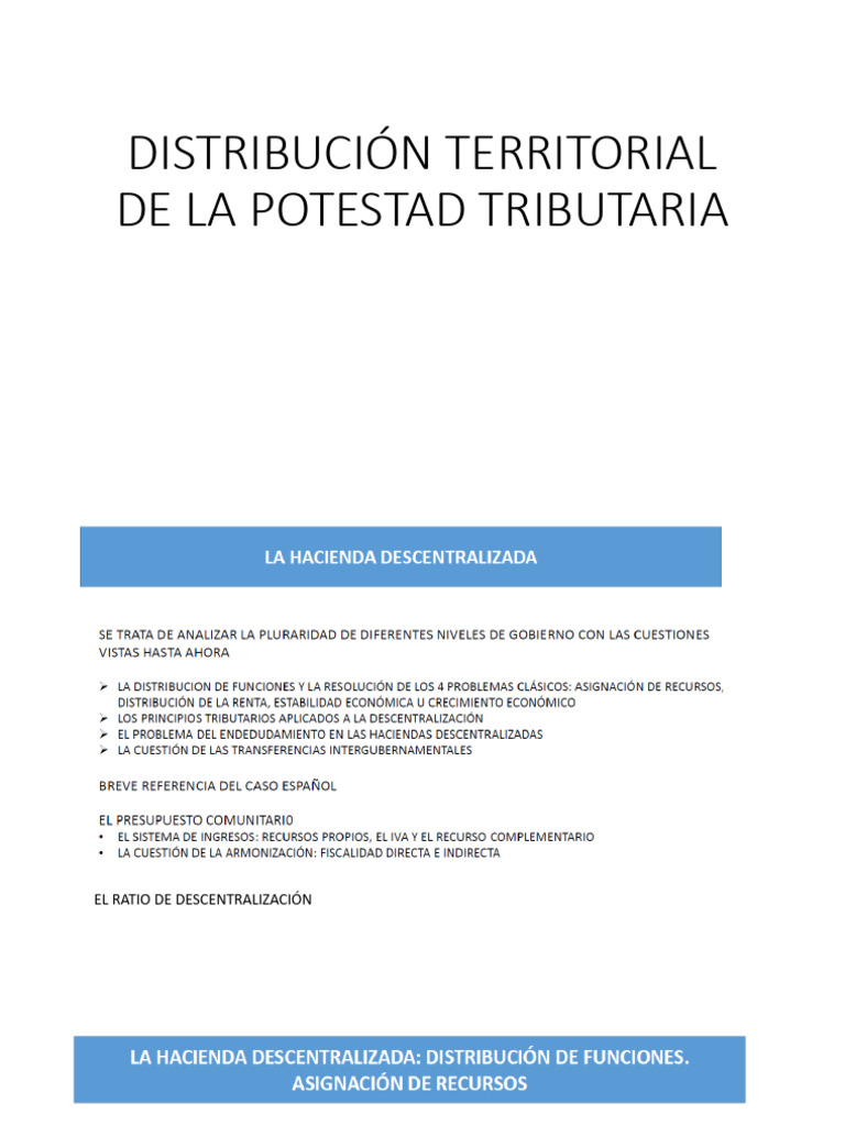 Distribución Territorial de La Potestad Tributaria | PDF | Balance ...