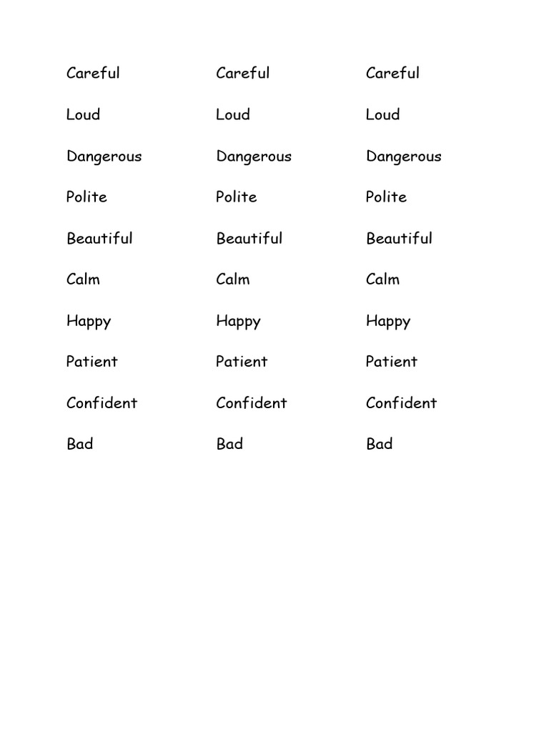 List of Descriptive Adjectives | PDF