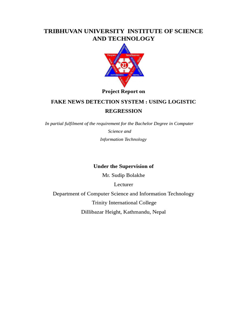 Fake News Detection Using Logistic Regression | PDF | Machine Learning ...