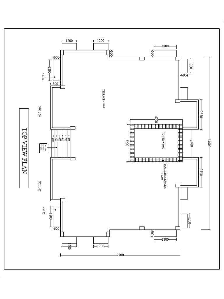 Top View Plan for Tower Brick Work | PDF