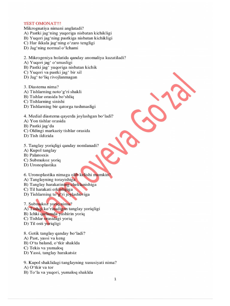500 Talik Test | PDF