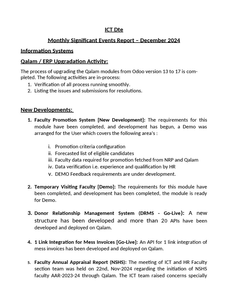 December 2024 ICT Monthly Report | PDF | Computing