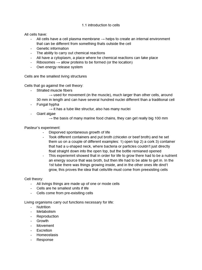 Introduction to Cell Structure and Function | PDF | Cell (Biology ...