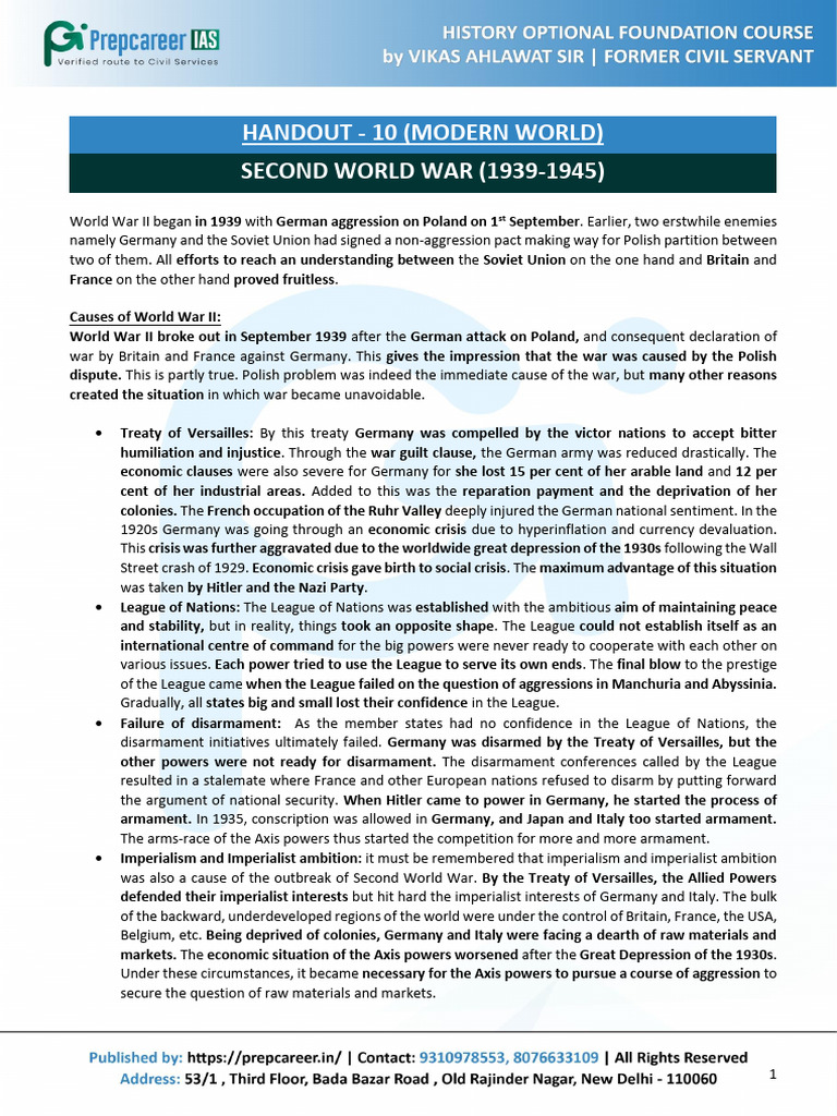 Causes of World War II Explained | PDF | Adolf Hitler | Axis Powers
